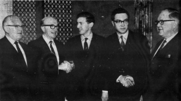 Boris Midney and Igor Berukshtis meeting union officials in 1964 Boris Midney and Igor Berukshtis 1964.png