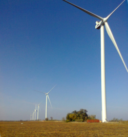 Windmolens van het windpark Botievo, 2013