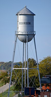 Bourbon, Missouri, was indirectly named after the whiskey, but this historic tower held only water.