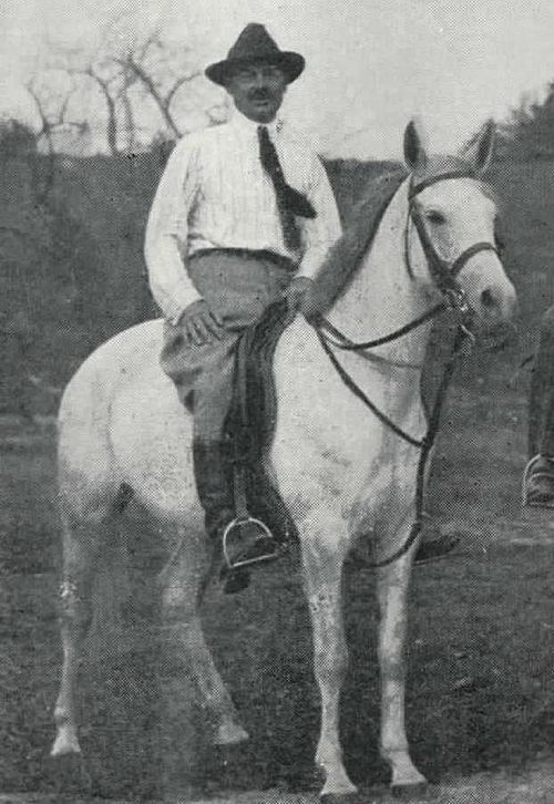 Brown on an Arabian horse, 1919