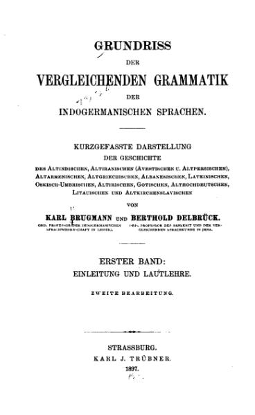 File:Brugmann Grundriss der vergleichenden Grammatik der indogermanischen Sprachen vol. 1 1897 (part 1).djvu