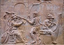 Athena helps build the Argo, Roman moulded terracotta plaque, first century AD