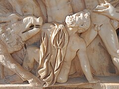 Calydonian Boar Hunt sarcophagus Eleusis 14.jpg