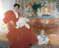 1903. Carl Larsson. Mrs Dora Lamm and Her Two Eldest Sons