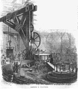 Casting a marine engine cylinder in the Novelty Works iron foundry