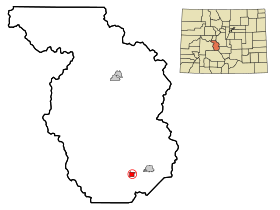Chaffee County Colorado Incorporated and Unincorporated areas Poncha Springs Highlighted.svg