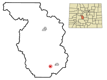 Chaffee County Colorado Incorporated e Unincorporated areas Poncha Springs Highlighted.svg