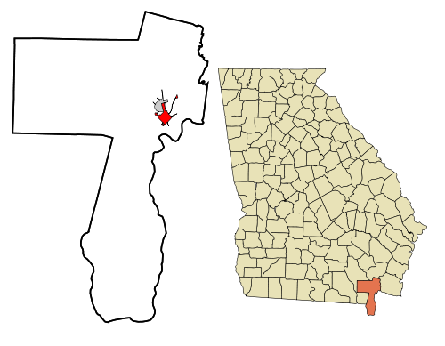 Location in Charlton County and the state of Georgia
