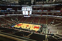 Interior of the United Center, set up for a 2016 Chicago Bulls game Chicago Bulls (35031761254).jpg