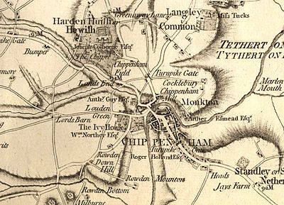 A map of Chippenham from 1773