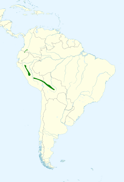 Distribución geográfica de la tangara embridada