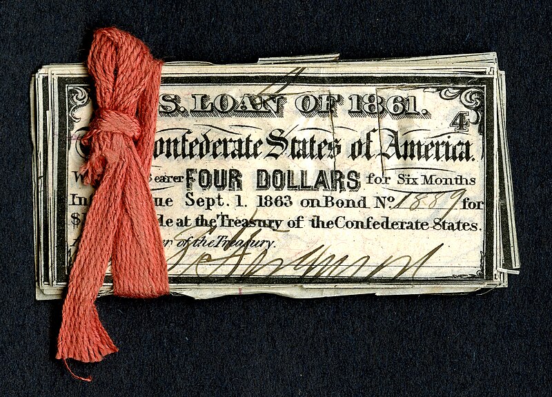 File:Civil War Red Tape 01 (redeemed CSA bond coupons).jpg