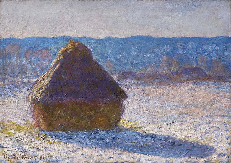 File:Claude Monet, Haystack, Morning Snow Effect (Meule, Effet de Neige, le Matin), 1891, oil on canvas, 65 x 92 cm, Museum of Fine Arts, Boston.jpg
