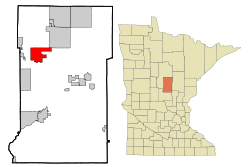 Location of Breezy Point within Crow Wing County, Minnesota