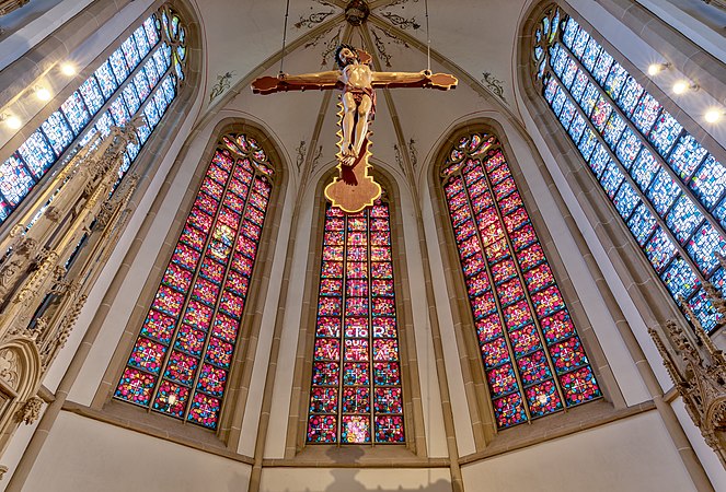 位於德國北萊茵-西發利亞邦迪爾門聖維克多教堂內的耶穌受難像。