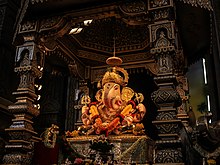 The central icon of Ganesha Dagdusheth Ganpati, Pune.jpeg