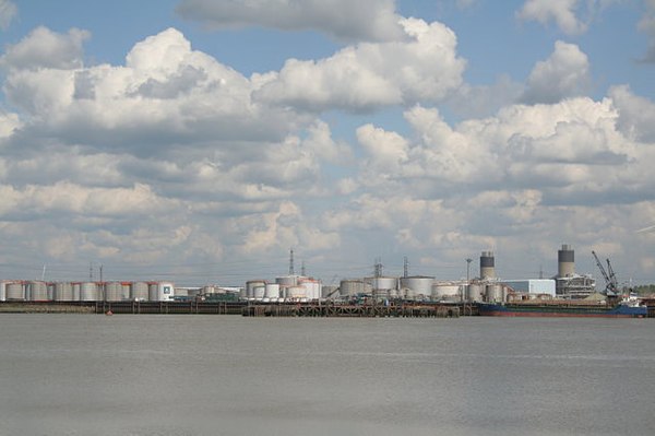 Dagenham Dock viewed from the River Thames