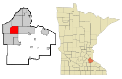 Vị trí ở quận Dakota và tiểu bang Minnesota.