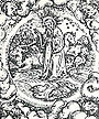 Teil 1 eines in 8 Tafeln unterteilten Holzschnittes von Lucas Cranach dem Älterem
