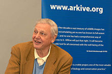 Attenborough in 2003 at the launch of ARKive – a global initiative with the mission of promoting the conservation of the world's threatened species, through the power of wildlife imagery.