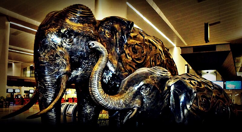 File:Delhi airport elephant.JPG