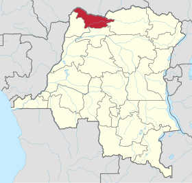 Localisation du Nord-Ubangi à l'intérieur de la République démocratique du Congo