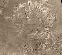 Delta in Eberswalde crater. Distributary fan-delta.jpg