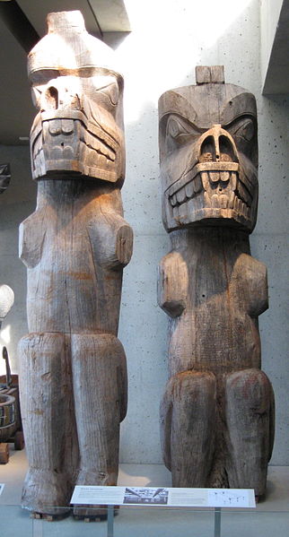 File:Dlidlam cedar posts from Gilford Island (UBC).jpg