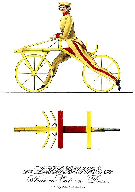 הדגם הראשון המתועד של אופניים הוצג לציבור בפריז בשנת 1818 על ידי הברון הגרמני קארל פון דרייס