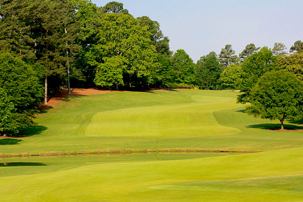 View of No. 18 Fairway at East Lake Golf Club.