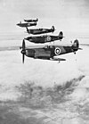 Formation of No.19 Squadron RAF Supermarine Spitfire Mk.Is in 1938 over Cambridgeshire.jpg
