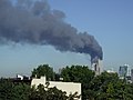 World Trade Center burning after hijack plane crash