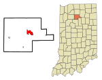 Fulton County Indiana Incorporated and Unincorporated areas Rochester Highlighted.svg