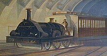 The Metropolitan Railway opened in 1863 using GWR broad-gauge locomotives. GWR broad gauge Metropolitan Class.jpg