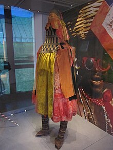 Gelede costume Gelede masquerade costume, International Slavery Museum (2).JPG