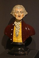 George Washington bust, Enoch Wood, c. 1818. Finely-modelled busts like this were less common than in the late 18th century.