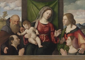 Giovanni Battista Cima da Conegliano - Virgin and Child with Saints and Donors - 1942.636 - Cleveland Museum of Art.tif