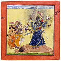 Goddess Bhadrakali Worshipped by the Gods- from a tantric Devi series - Google Art Project.jpg