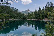 Deutsch: Der Kleine Ödsee ist ein Bergsee im Hetzautal in der Gemeinde Grünau im Almtal. Er hat eine Größe von 3,3 ha und eine maximale Tiefe von 14 m. Der See steht als Naturdenkmal Oberösterreichs N013 unter Naturschutz. English: The mountain lake Kleiner Ödsee is located in the Hetzau valley in Grünau im Almtal (Upper Austria). It has a surface of 3,3 m and A maximum depth of 14 m. The lake is protected as natural monument N013 of Upper Austria.   This media shows the nature reserve in Upper Austria with the ID n013. (commons, de)