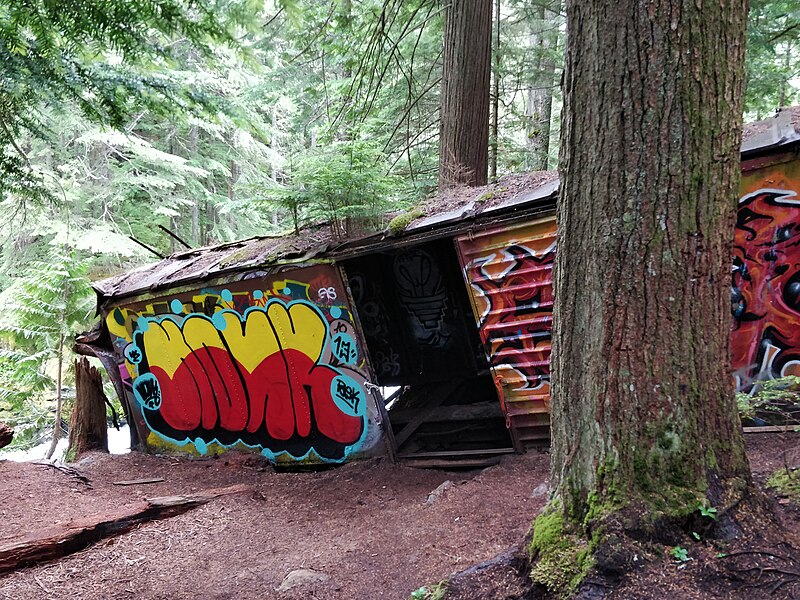 File:Graffiti on the Train Wreck, Whistler (41686258180).jpg