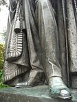 Detail of the George VI statue, Hong Kong