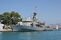 English: Greek Navy gunboat HS Aittitos P-268 (Ospray HSY-56A class) at the port of Kos, Greece.