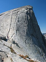 hikers waiting to climb the cable