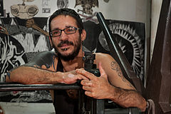 Daniel, an engraver at the National Engraving School workshop. Havana (La Habana), Cuba