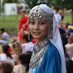 Hazara girl in cultural clothing