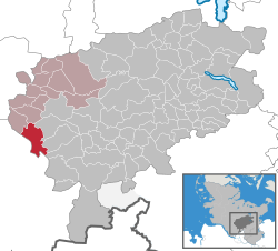 Elhelyezkedése Schleswig-Holstein térképén