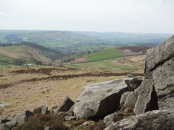 Looking over Hathersage from Higger Tor