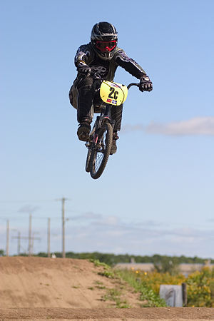 Donais racing in Crabtree, Quebec, 2005. Hugo Donais, BMX.jpg