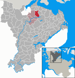 Elhelyezkedése Schleswig-Holstein térképén