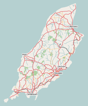 Overview map of roads in the Isle of Man. Isle of Man map of roads.png